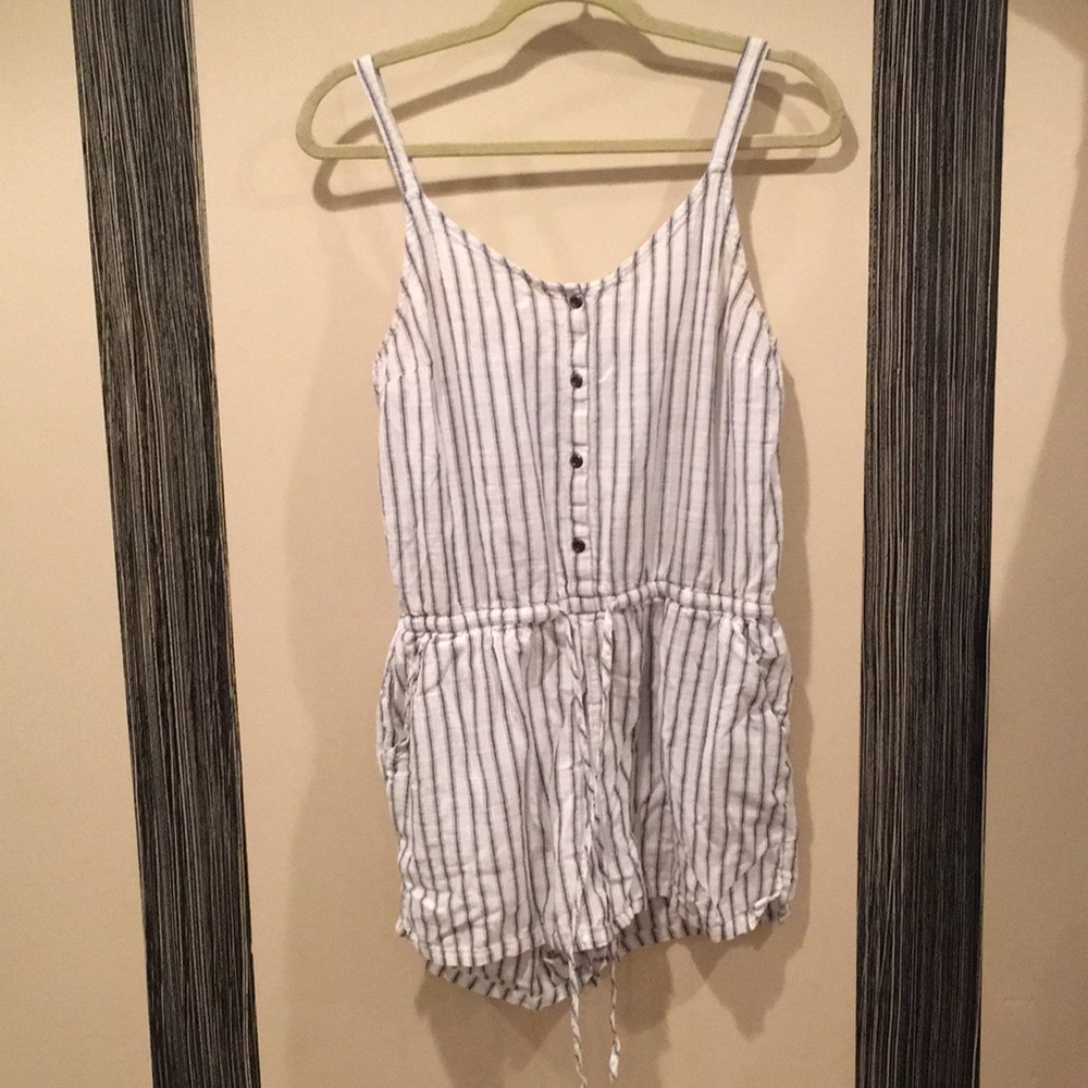 Old Navy striped button up romper
